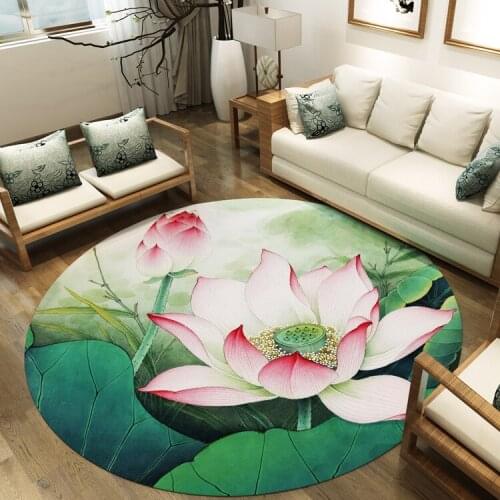 Lotus floor mat tea room round carpet Zen living room Chinese style pad bedroom study cope chair rug computer cushion yoga mat