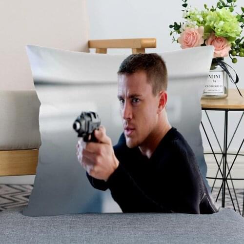 Custom Channing Tatum Decorative Pillowcase Square Zippered Fabric Pillow Cover 35X35,40x40,(One Side)