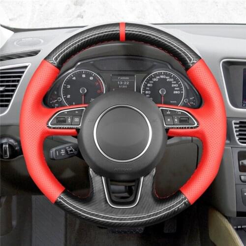 DIY Anti-Slip Wear-Resistant Steering Wheel Cover For Audi Q3 (8U) 11-18 Q5 (8R) 2012-2017 Q7 (4L) 11-15 Car Interior Decoration