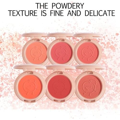 New 6 Colors Blush Makeup Palette Mineral Powder Red Rouge Lasting Natural Cream Cheek Tint Orange Peach Pink Blush Cosmetic