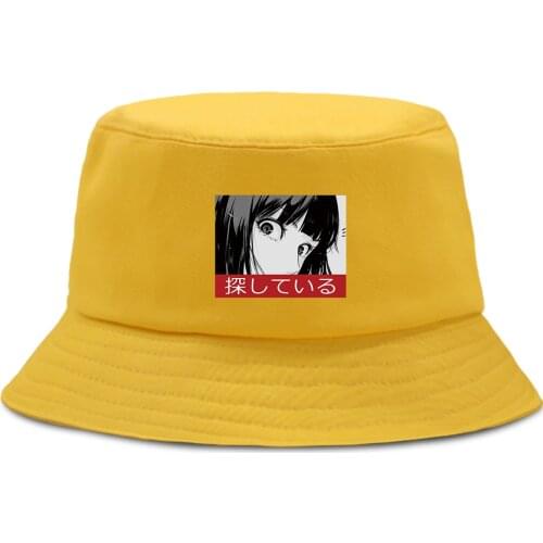 Cartoon Anime Avatar Print Fishermans Hat Foldable Unisex Beach Cap Outdoor Summer New Bucket Hats Sun Shade Cotton Panama Caps