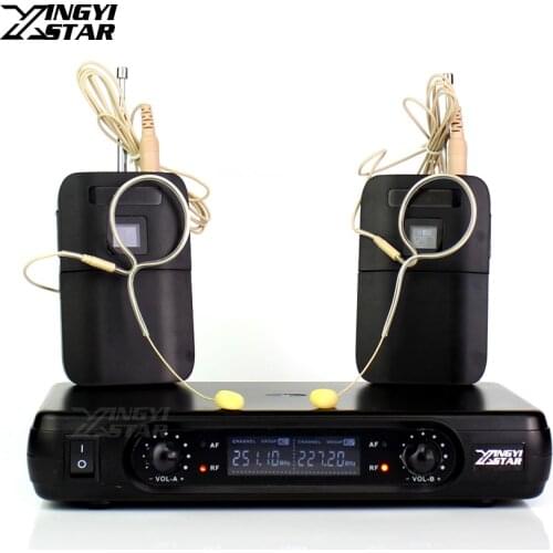 Professional Single Earhook Headset Wireless Microphone System Digital Dual Channels Cordless Receiver Beltpack Transmitter BLX1