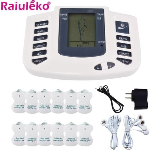 Raiuleko Health Care Electrical Muscle Stimulator Massage Tens Acupuncture Therapy Machine Slimming Body Massager 12 pcs Pads