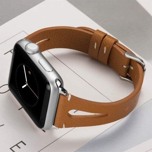 Genuine Leather strap for apple watch band 44mm 40mm 42mm 38mm bracelet printing watchband for iwatch series 6/5/4/SE/3/2/1
