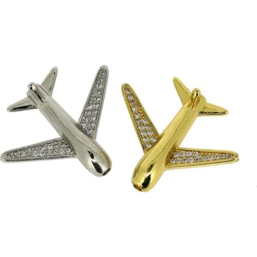 Aircraft Beads for Jewelry Making Supplies Gold Spacer Beads Diy Bracelet Copper Inlaid Zircon Accessories Wholesale Lots Bulk
