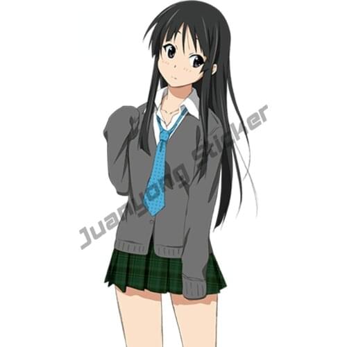 Anime School Girls K-ON! Akiyama Mio Sexy Girl Student Car Stickers Vinyl Decal Laptop Speedboat Waterproof Fine Decor KK13x6cm