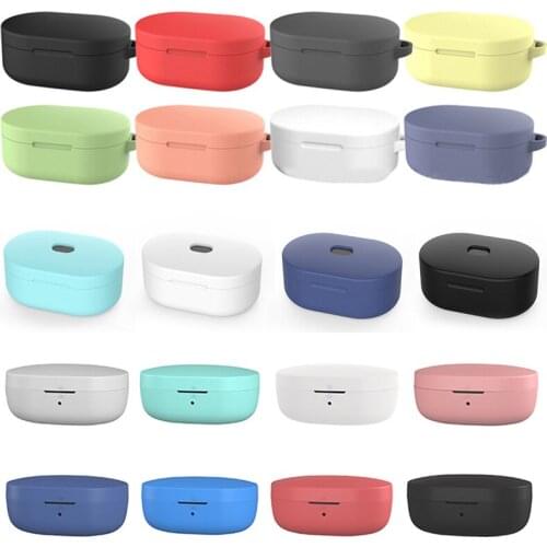 Silicone For Redmi Airdots Case Protective Cover With Hook For Xiaomi Mi Redmi AirDots 2 Cover Earphone Wireless Charging Box
