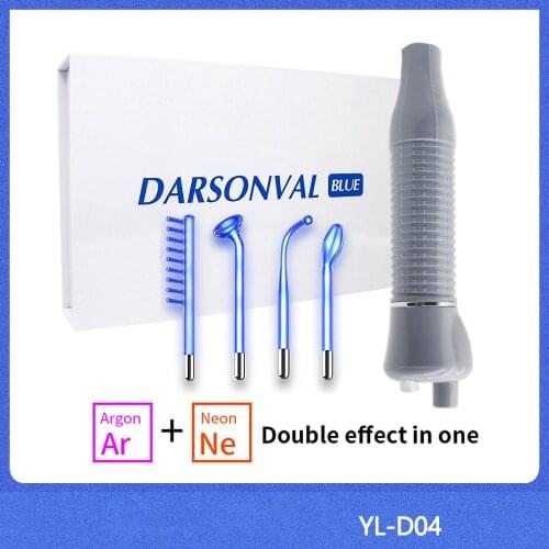 Blue High Frequency Electrotherapy Beauty Instrument Ar+Ne Gas Ozone Electrotherapy Stick Home Skin Care And Hair Care
