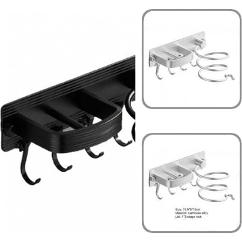 Aluminum Alloy Modern Bathroom Organizer Air Blower Holder Fadeless Air Blower Rack Waterproof for Bathroom