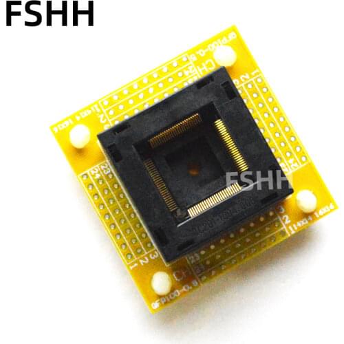 IC TEST QFP100 test socket TQFP100 LQFP100 With PCB board socket ic201-1004-008 ic socket Pitch=0.5mm Size=14x14/16x16mm