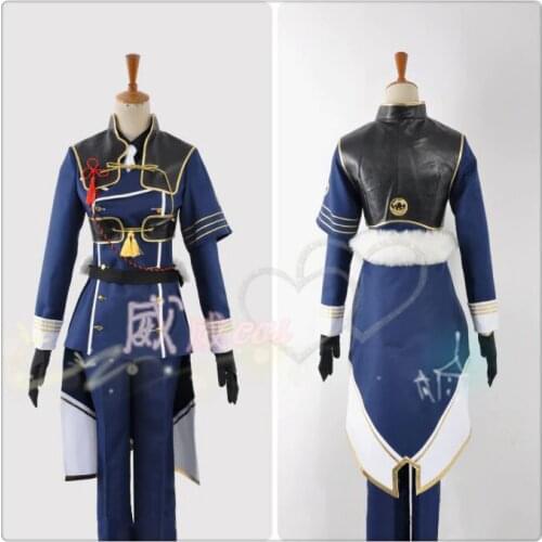 The Sword Dance Touken Ranbu Cosplay Nakigitsune Satin Costume gift gloves and mask