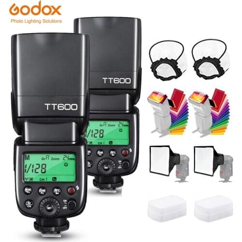 Godox 2PCS TT600 TT600SCamera Flash High Speedlite 2.4G Wireless GN60 Master/Slave For Canon Sony Nikon Fujifilm Pentax Olympus