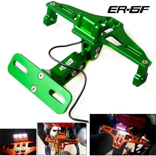 For KAWASAKI ER6F ER6 F ER6N E R6N 2009-2016 2010 2011 2012 2013 Rear License Plate Frame Licence Holder Motorcycle Number Plate