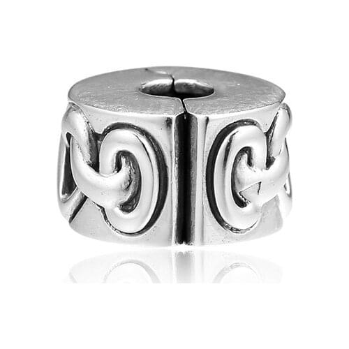 Mothers Day Knotted Heart Clip Authentic 925 Silver Jewelry Fits European Charms Bracelets Woman DIY Beads For Jewelry Making