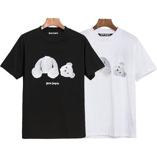 Palm Angels street fashion bear couple hip-hop casual round neck cotton short-sleeved T-shirt PA038