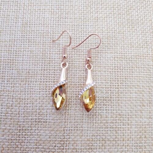 Womens 100% 925 Sterling Silver Stud Earrings One Heart and One Heart Golden Fine Jewelry Bride Christmas Gif E0194