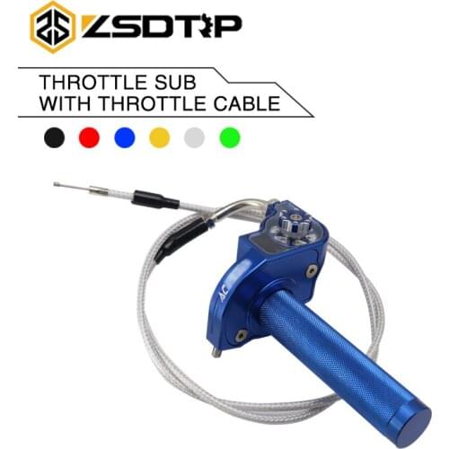 ZSDTRP 22mm CNC Aluminum Acerbs Handlebar Quick Action Throttle Twist Gas Grips + Throttle Cable For Pit Dirt Bike Motorcycle