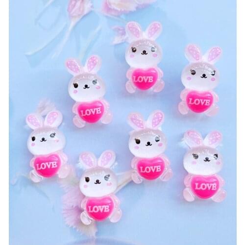 20Pcs Kawaii Cute Mixed Mini Rabbit Flat Back Resin Cabochons Scrapbooking DIY Jewelry Craft Decoration Accessorie H120