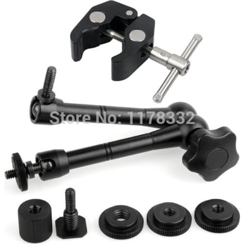 2015 new product quality 2PCS/1set 11" Inch Articulating Magic Arm + Super Clamp for camera LCD Monitor LED light