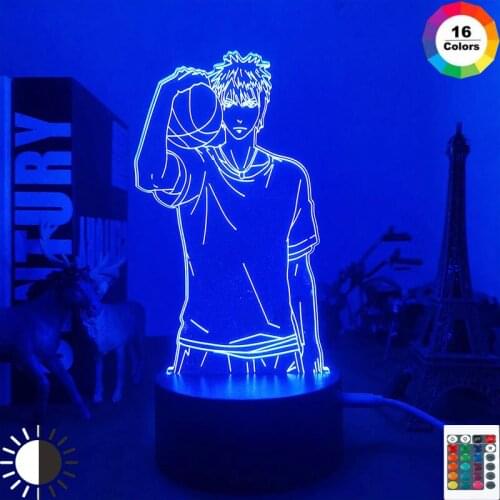 3d Lamp Anime Kuroko No Basuke Taiga Kagami Figure Led Light for Bedroom Decor Nightlight Manga Birthday Gift Led Night Light