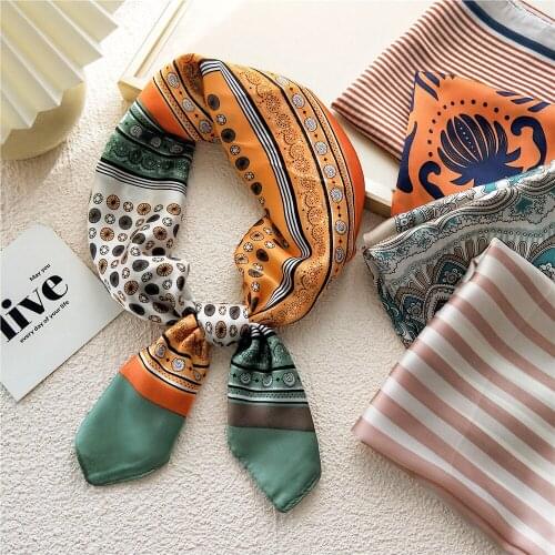 70CM Square Silk Scarf Women Fashion Professional Lady Matching Shirt Scarf Tie 2021 Design Hair Scarf Shawl Womens Bandana