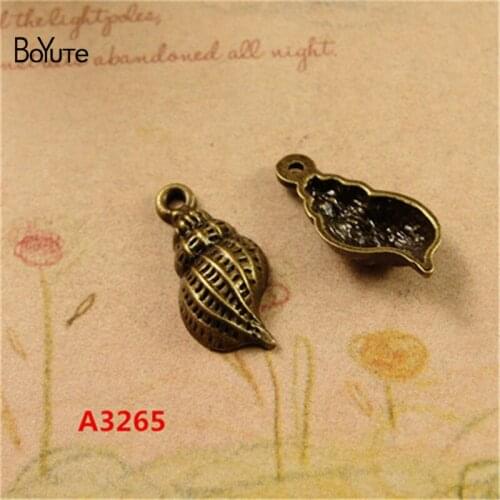 BoYuTe (100 Pieces/Lot) 19*10MM Antique Bronze Plated Zinc Alloy Conch Charm Pendant for Jewelry Accessories Diy Handmade