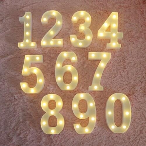 Digital Number Light LED Symbol Sign Wall Hanging Lamp Indoor Wedding Party Home Decoration Night Light for Birthday New Year