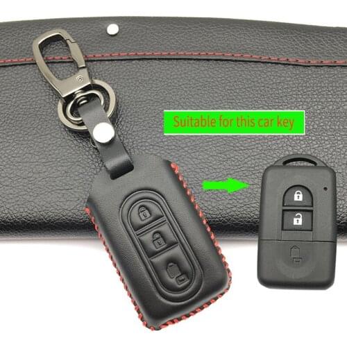 Hot Sale Car Key Case Fob Cover Shell Leather Skin Cover Protect For Nissan NAVARA QASHQAI MICRA JUKE X-Trail Duke 3 buttons