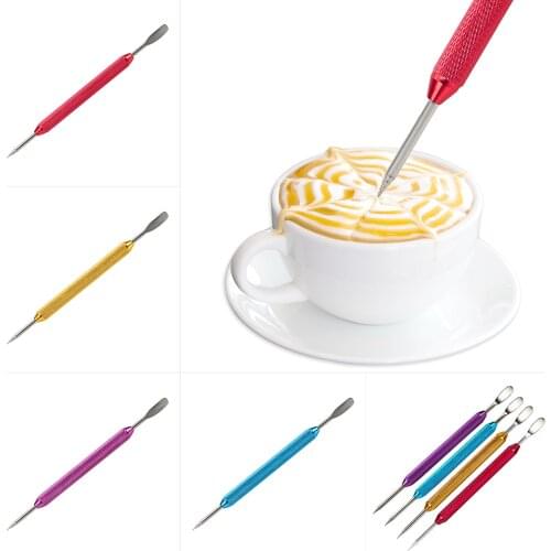 Coffee Art Needle Stainless Steel Non Slip Coffee Carved Needle Coffee Art Pen Coffee Decorating Latte Art Pen Coffee Tool