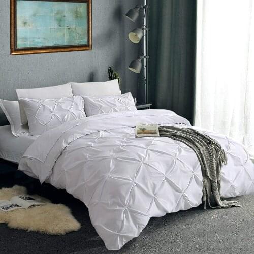 Luxury Egyptian Cotton Bedding Set 3pcs Queen King Size Duvet Cover Set White Modern Premium Soft Duvet Cover and Pillowcase