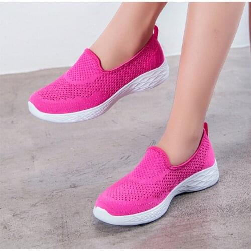 Womens Sneakers Mesh Breathable Walking Shoes Female Casual Vulcanized Ladies Flats Slip On Light Plus Size Woman