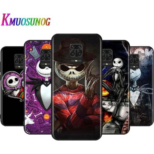 Fashion Jack Skellington For Xiaomi Redmi Note 9 9S Max 8T 8 7 6 5 Pro 5A 4X 4 Silicone Soft Phone Case Bright Black Cover