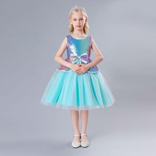 2021 New Kids Cosplay Princess Performance Dresses For Girls Multicolor Unique Fashion Puffy Little Girls Birthday Party Dresses