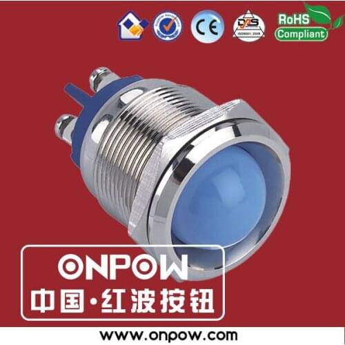 ONPOW 22mm anti-vandal screw terminal domed nickel lighted indicator pilotlamp GQ22G-D/L/B/12V/N