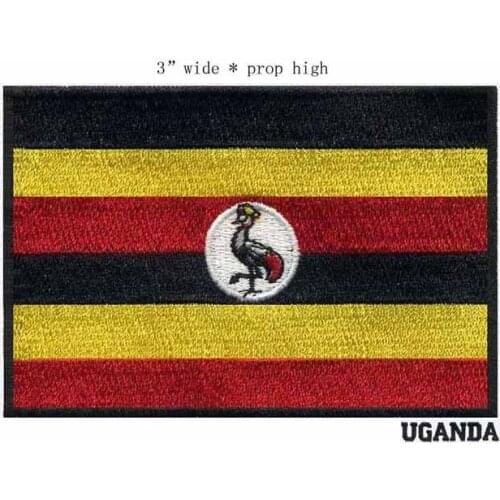 UGANDA embroidery flag patch 3" wide parche ropa/embroidery patch flower/stickers for fashion