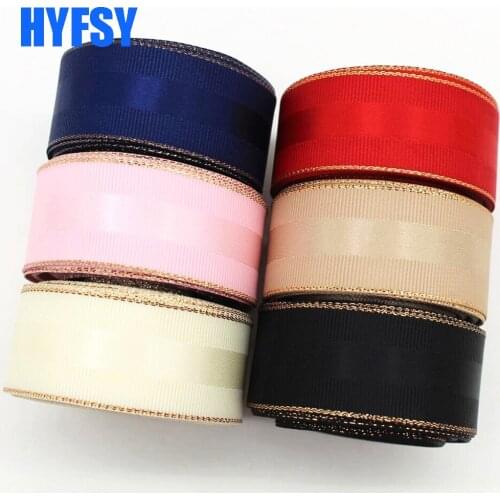 Gilt ribbon 10 yards DIY handmade materials gift packaging 10mm/25mm/38mm headdress rose gold Double sided