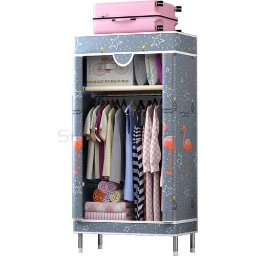 Simple household wardrobe in single bedroom