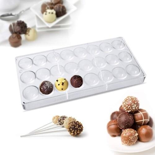 Clear Diamond Ball 3D Chocolate Moulds For Making Truffles Mold Candy Jelly Molds Pralines Cake Decorating Pastry Tool Baking