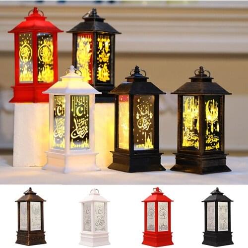 Ramadan Lantern Lamp Retro Style Eid Mubarak LED Lights Ornaments Party Hanging Decor For Home E7