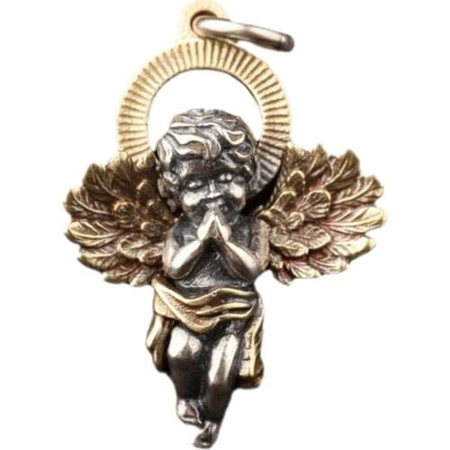 S925 sterling silver jewelry vintage silver angel pendant female literary and artistic temperament 925 silver woman pendant