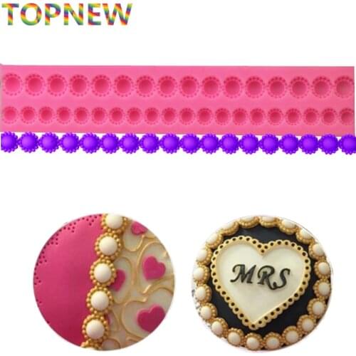 DIY Pearl String Beads Silicone Mold Cake Decorating Fondant Baking Mould