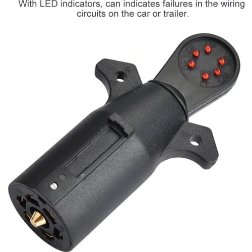 Trailer Socket Tester 12V 7pin flat tester Towing Light Wiring Cable Circuit Plug Socket Tester for Auto Trailers Car New