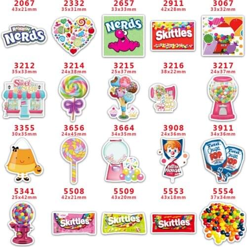 DIY Craft Supplies Sewing Accessories Cartoon Candy Printed Planar Resins Mold 30 Pieces. PR-2067