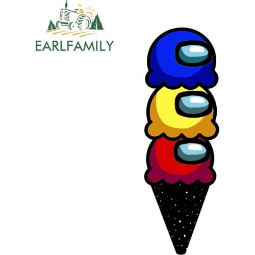EARLFAMILY 13cm x 4.4cm for Ice Cream Personality Decal Vinyl Car Stickers Waterproof Sunscreen Surfboard Windows Car Styling