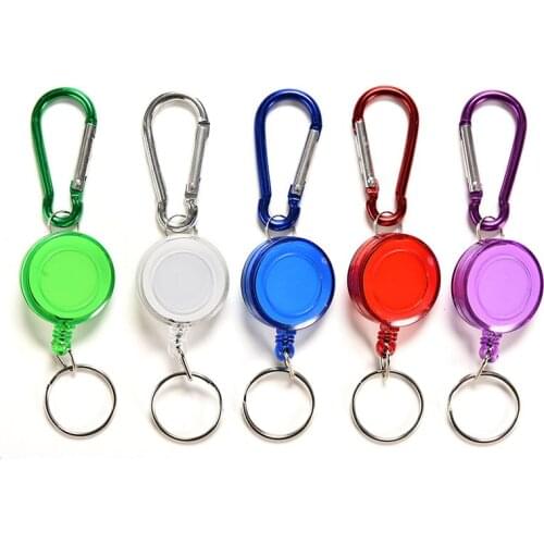 Retractable Holder Carabiner Clip Card label Key Chain StrapWholesale Metal Card Badge
