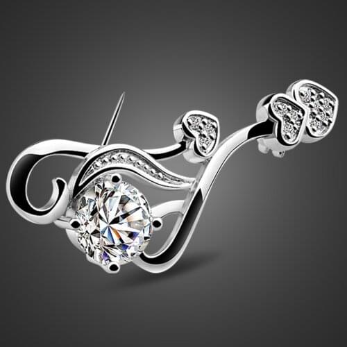 High Quality Fashion 100% 925 Sterling Silver Woman Brooch Fashion 5A Zircon Brooch Shawl Dress Accessories Jewelry Gift
