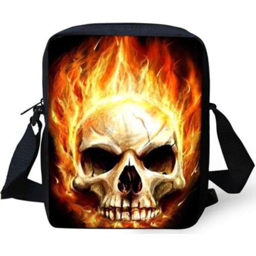 Punk Style 3D Skull Lady Messenger Bags For Teenager Girl Small Mens Shoulder Cross-body Flap Bags Mochilas Infantil