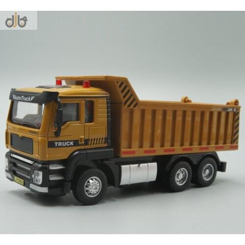 1:50 Diecast Metal Construction Model Toy Skip Truck Dumper Tipper Pull Back With Sound&Light