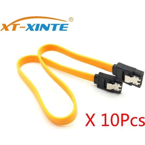 10pcs 40cm Serial SATA 3 3.0 III SATA 2 RAID Data HDD Hard Drive Disk Signal Cables Black Straight High Speed SATA Data Cable