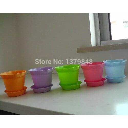 10 Pcs/Lot Gardening Mini Plastic Flower Pots Vase Square Flower Bonsai Planter Nursery Pots